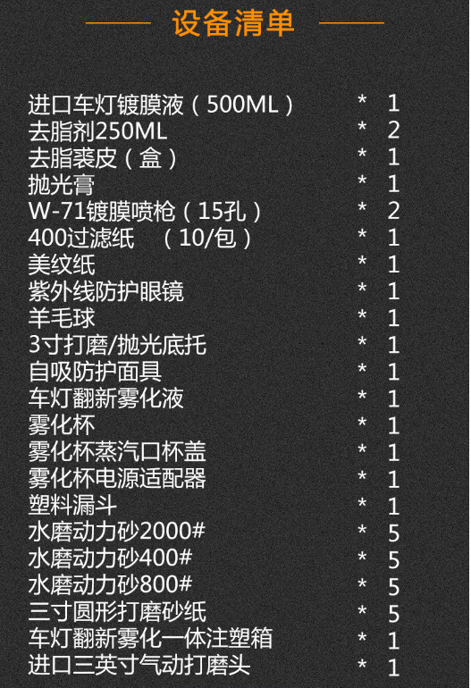 車燈翻新修復工具
