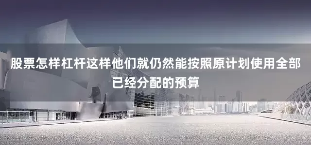 股票怎样杠杆这样他们就仍然能按照原计划使用全部已经分配的预算