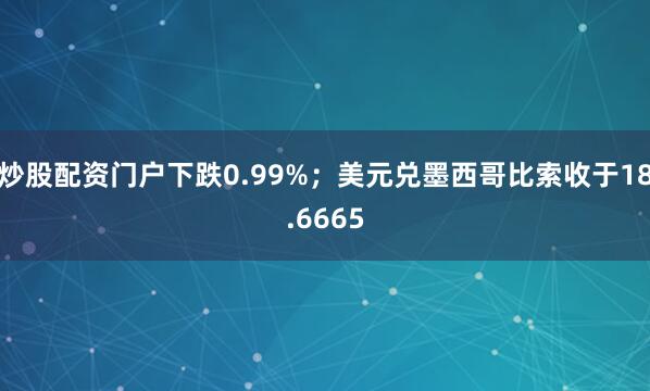 炒股配资门户下跌0.99%；美元兑墨西哥比索收于18.6665